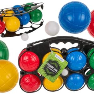 Farbenfrohes Boule-Set in Tragetasche mit Hangtag für unterwegs und spontane Spiele