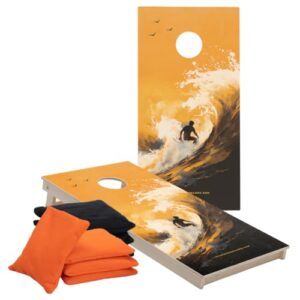 Cornhole Spiel Set mit Surf Design, UV-Druck auf Holz, offiziell lizenziert von ACL