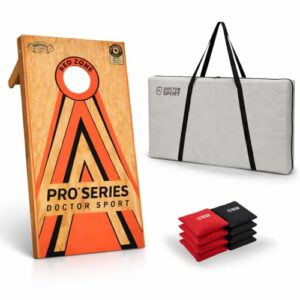 Cornhole Pro Set aus Massivholz mit 120 x 60 cm großen Platten, 8 Bean Bags und Tragetasche