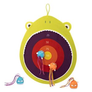Unterhaltsames Dart Board Spiel fuer Kinder ab 3 Jahren, froschfoermiges Spielbrett und Stofffliegen
