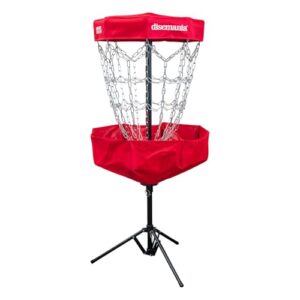 Discmanias faltbarer Disc Golfkorb, ein robustes und leichtes Metallgeflecht mit Segeltuchnetz, ideal für Anfänger und Fortgeschrittene zum Training im Freien oder Garten