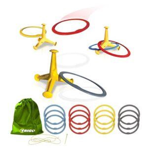 DO-U-Play Trigo Ringwurfspiel - Outdoor-Wurfspiel für 2-4 Spieler, mit 12 Ringen, 3 Zielsternen, Strategie- und Geschicklichkeitsspiel für Garten, Strand und Camping