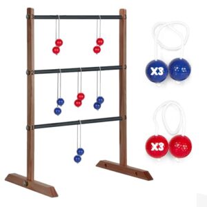 Holz-Geschicklichkeitsspiel mit Leiter und Bolas für Kinder und Erwachsene, outdoor-Spielzeug für den Freien Raum
