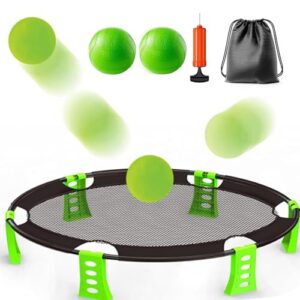 SKIKHN Roundnet Set, Outdoor-Roundnet-Spieleset mit 2 Bällen, Pumpe und Kordelzugbeutel für ein unvergessliches Erlebnis auf der Wiese oder im Garten.