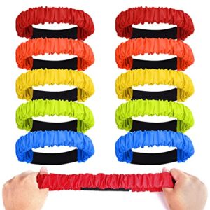 Elastische Rennbänder mit Magischen Klebstoffen für Staffellauf, Feldtag und Hinterhof-Spiele - 10 Stück in 5 Farben