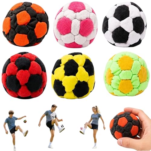 Fußball-Footbags, 6er Set weiche Fußball-Sandsäcke für Anfänger und Fortgeschrittene