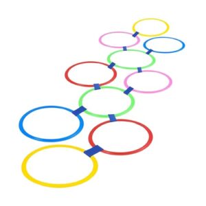 Hüpfkästchen mit Wurfsäckchen für den Garten und das Spielzimmer, ideal für Kinder, 10 Stücke, verschiedene Farben