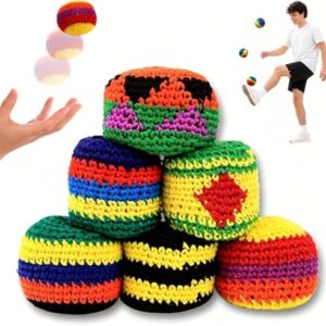 Neues gestricktes Fußsack-Set für Kinder und Erwachsene, 6/12/18 Teiliges Häkel-Fußsack-Set, bunte Jonglier-Wurftaschen, handgefertigte Fußsäcke für Spiele im Freien, Spielplatz und Reisen