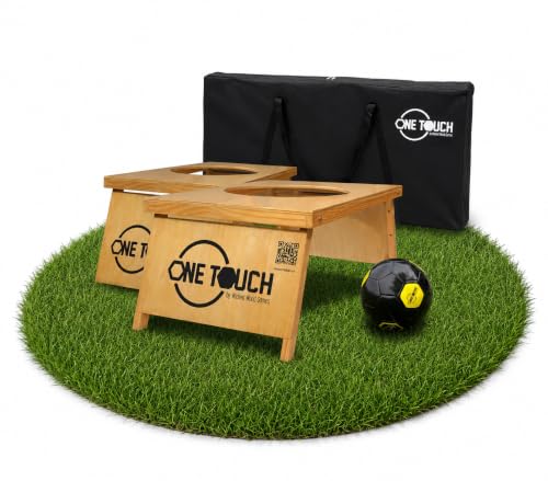 Fußballspielsystem für Outdoor, Holz-Boards, Premium Matchball und Tragetasche