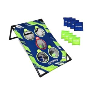 Carromco Bean Bag Toss Wurfspiel für Garten und Freizeit, mit 8 farbigen Wurfbeuteln und einer stabilen Zielscheibe.