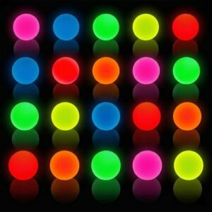 20 Stück Leuchtende Flummi Gummiball Neon, 25mm Fluorescents Flummies, Hüpfbälle für Partys und Geschenke
