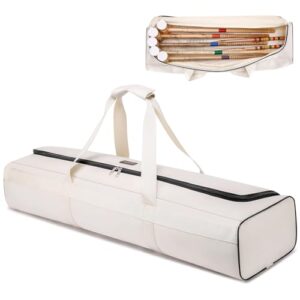 Valveric Croquet-Schläger Organizer für 6 Spieler-Set, Tragbare Croquet-Tasche mit großem Stauraum und gepolstertem Schultergurt