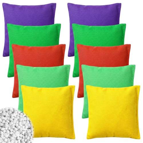Cornhole Säckchen Set, 10 Stück Wurfsäckchen für Outdoor Gartenspiele und Freizeitspiele