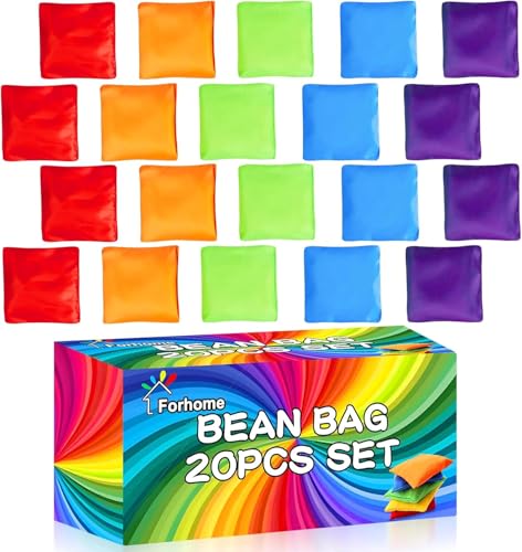 Bunte Cornhole-Säckchen in einem 20er-Pack, ideal für Kinder und Erwachsene zum Spielen und Unterhalten im Freien