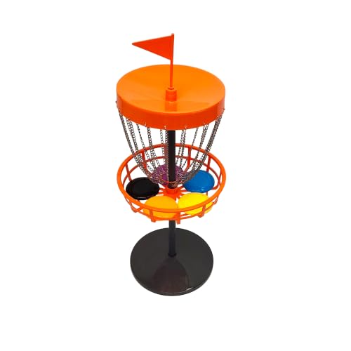 Carromco Disc Golf Set, mobiler Frisbee Golf Korb mit 5 Wurfscheiben und Kettenfangsystem für Indoor & Outdoor-Spiele.