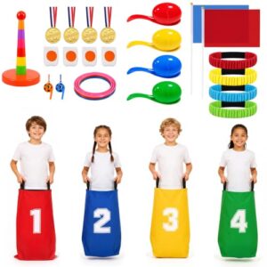 Set von farbigen Partyspielen für Kinder und Erwachsene, ideal für Geburtstagspartys, Gartenpartys oder Sommerfeierlichkeiten